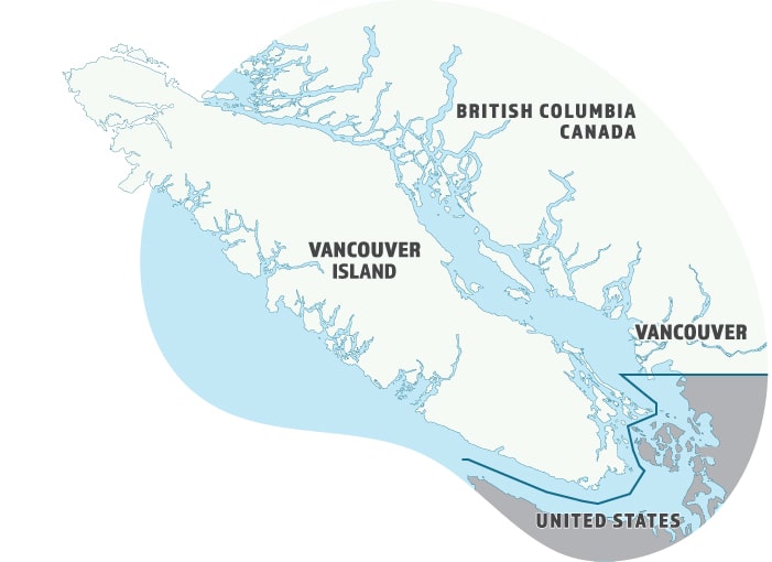 Map of Vancouver island